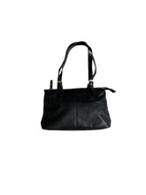 Load image into Gallery viewer, Black basic leather shoulder bag with silver details
