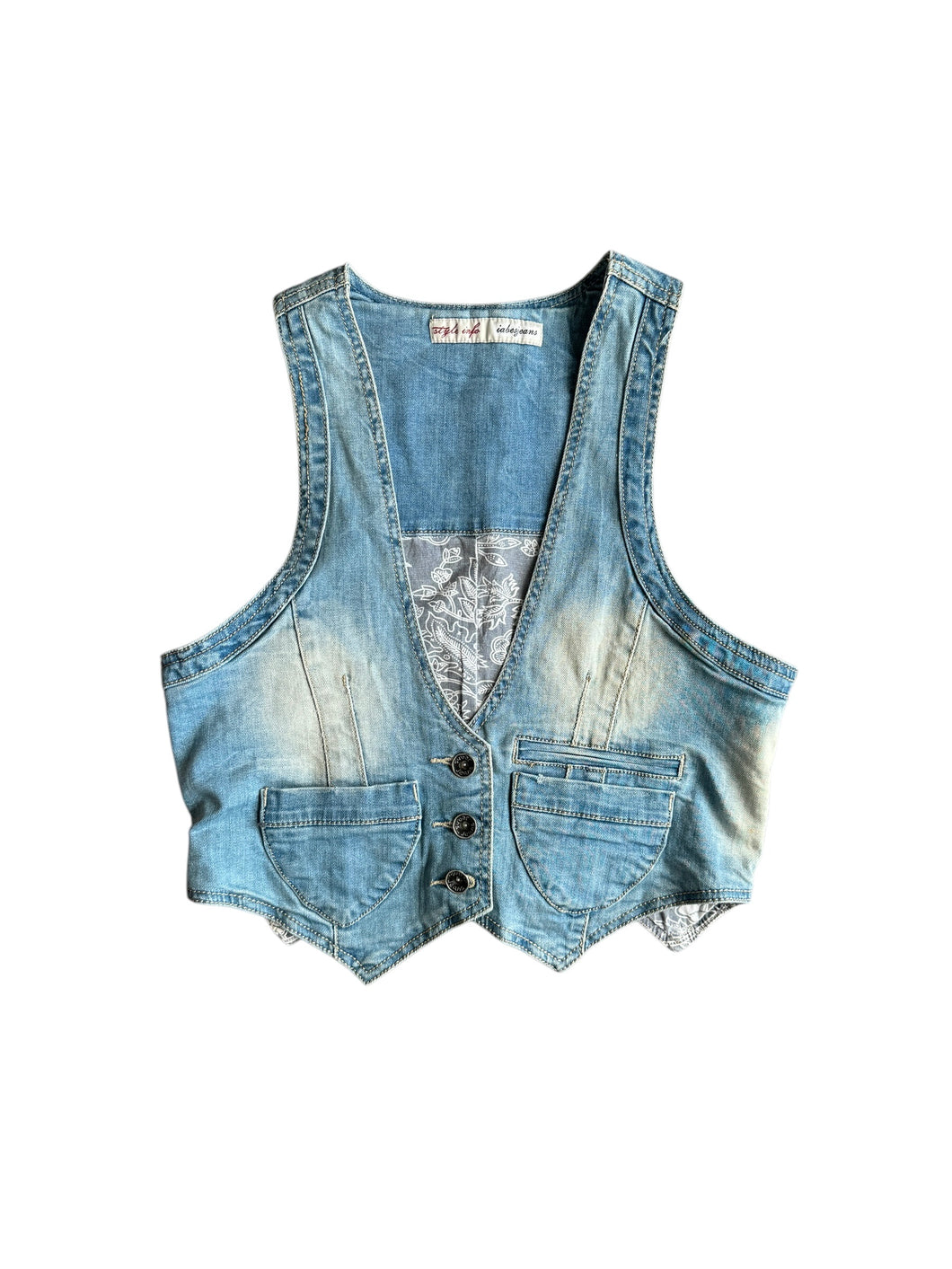 00s denim fitted vest