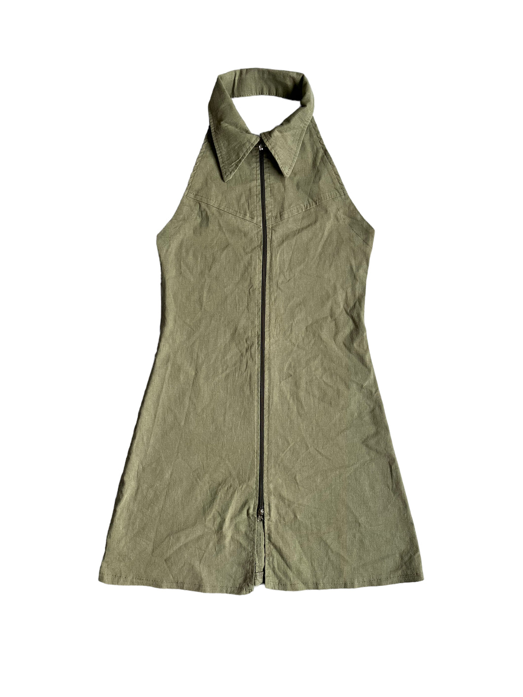 True 00s khaki halter dress