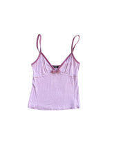 Load image into Gallery viewer, 00s baby pink tank top with velvet details
