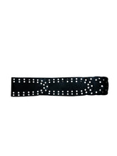 Load image into Gallery viewer, Gothic black leather belt with silver details
