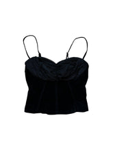 Load image into Gallery viewer, Raxevsky black velvet corset top
