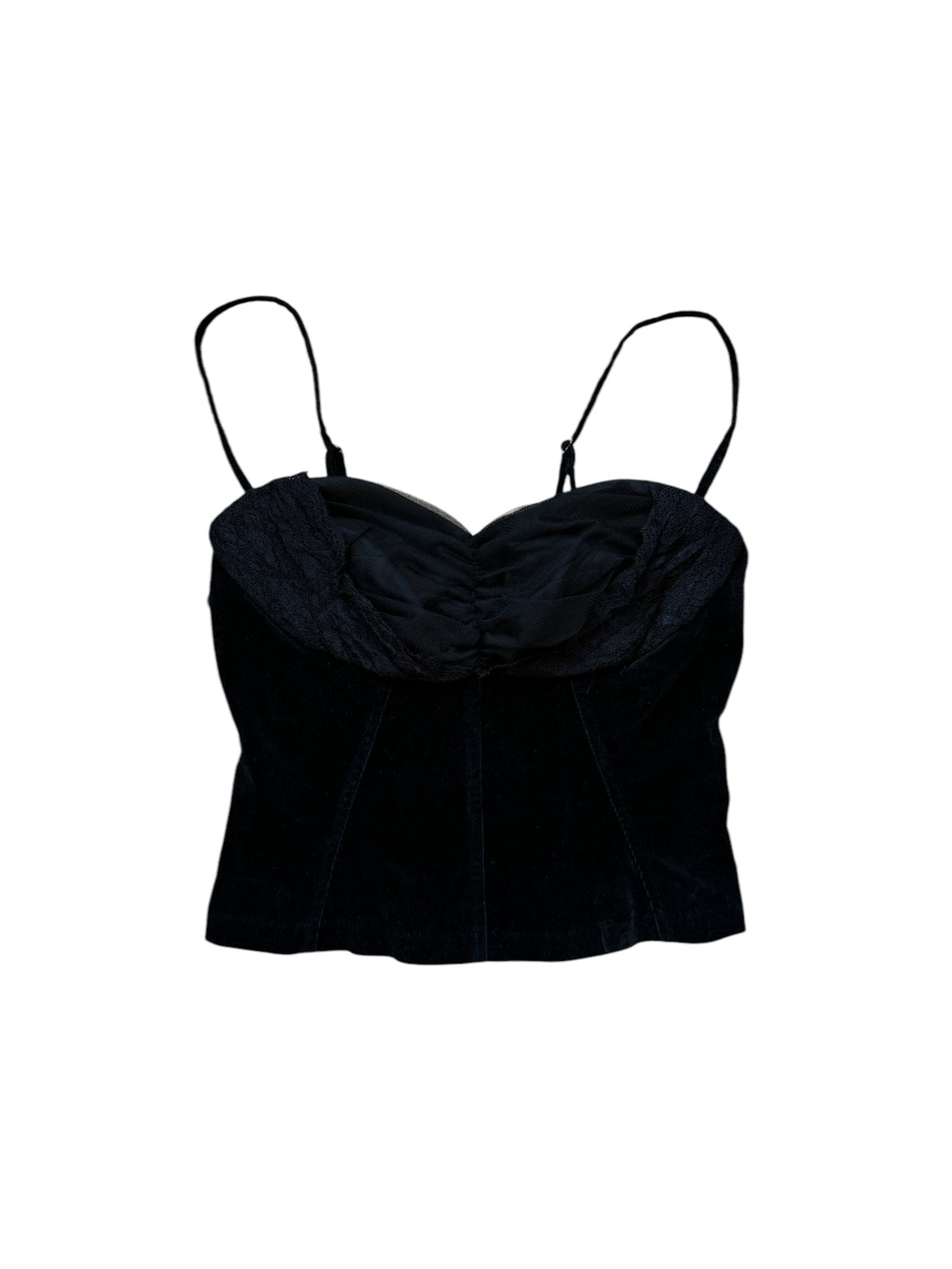 Raxevsky black velvet corset top