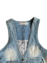 Load image into Gallery viewer, 00s denim fitted vest
