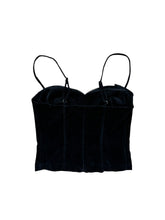 Load image into Gallery viewer, Raxevsky black velvet corset top
