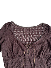 Load image into Gallery viewer, Vintage lace up flare shirt
