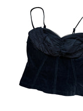 Load image into Gallery viewer, Raxevsky black velvet corset top
