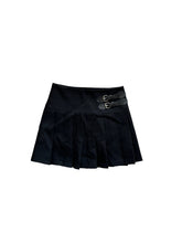 Load image into Gallery viewer, Black mini plated skirt with satin shorts inside
