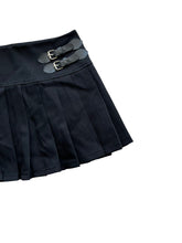 Load image into Gallery viewer, Black mini plated skirt with satin shorts inside
