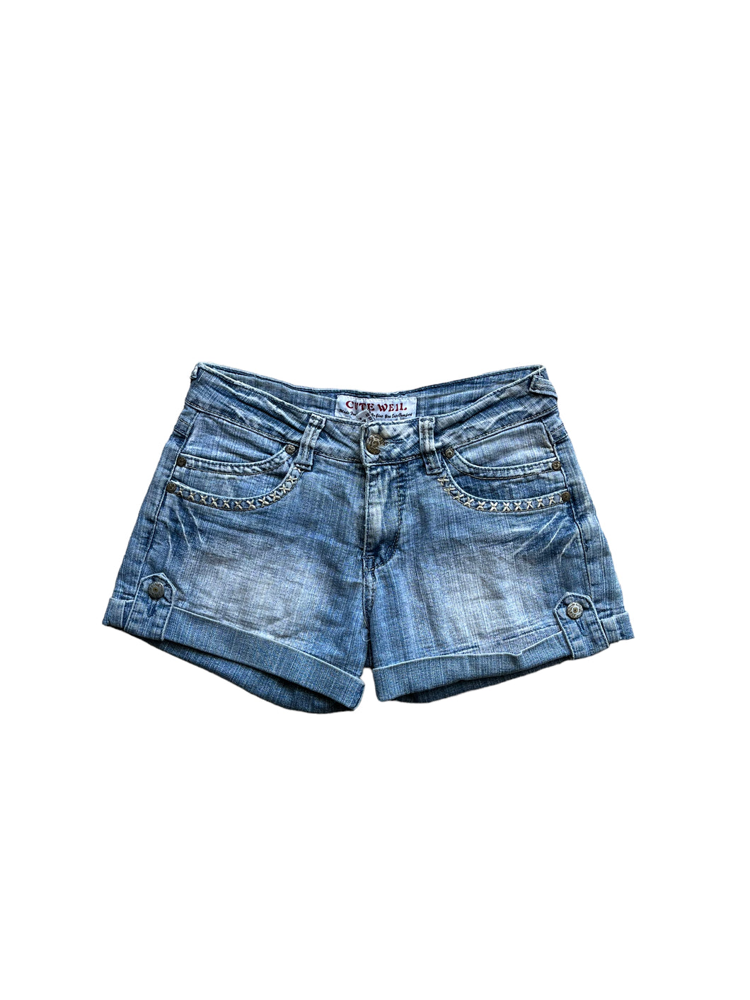 Cyber Y2K low waisted bootcut shorts