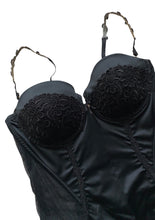 Load image into Gallery viewer, True vintage satin corset top with see through details

