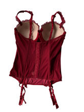 Load image into Gallery viewer, True vintage velvet corset top with gold details
