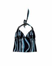 Load image into Gallery viewer, Iconic Y2K brown/pale blue halter top
