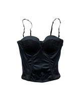 Load image into Gallery viewer, True vintage satin corset top with see through details
